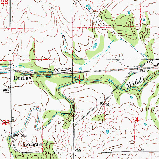 Topographic Map of North Avery Creek, IA