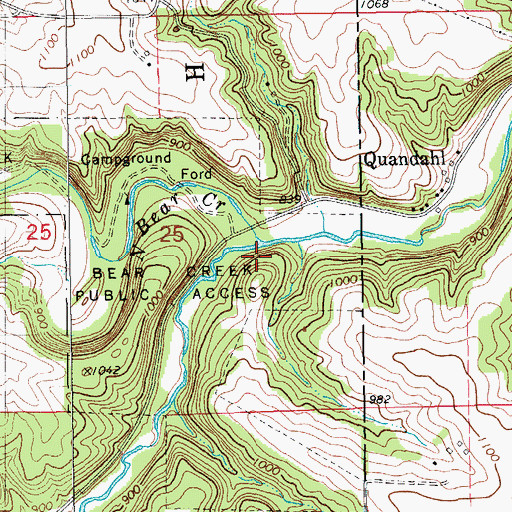 Topographic Map of North Bear Creek, IA
