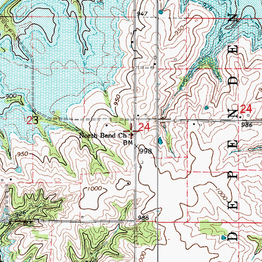 Topographic Map of North Bend Church, IA