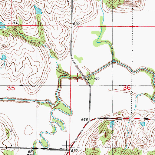 Topographic Map of North Branch North River, IA