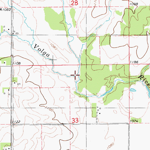 Topographic Map of North Branch Volga River, IA