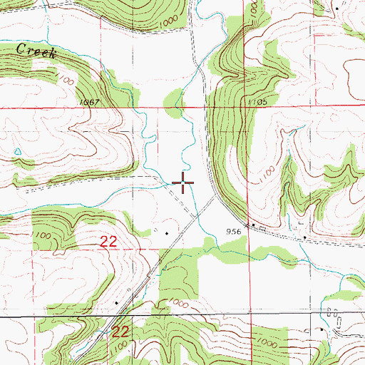 Topographic Map of North Canoe Creek, IA