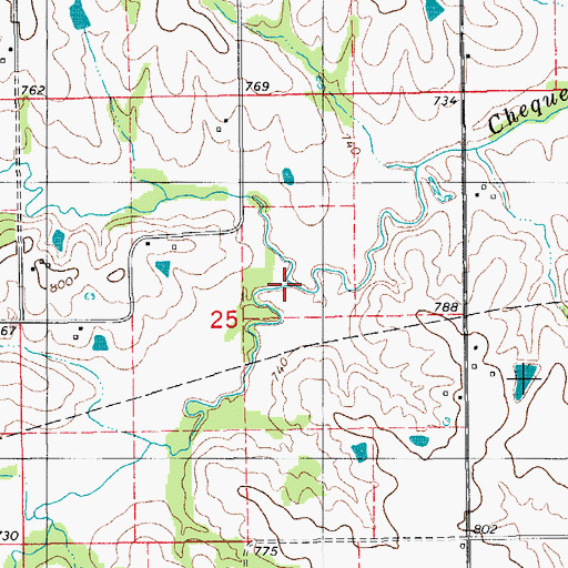 Topographic Map of North Chequest Creek, IA