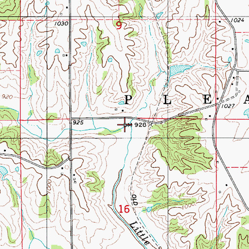 Topographic Map of North Creek, IA