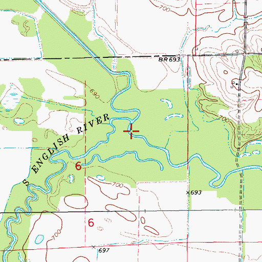Topographic Map of North English River, IA
