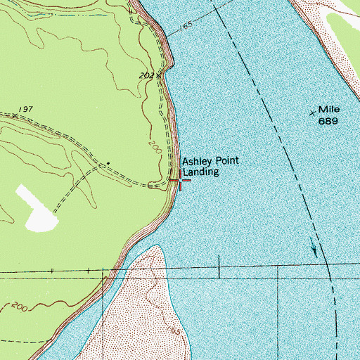 Topographic Map of Ashley Point Lodge, AR