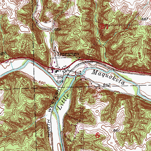 Topographic Map of North Fork Little Maquoketa River, IA