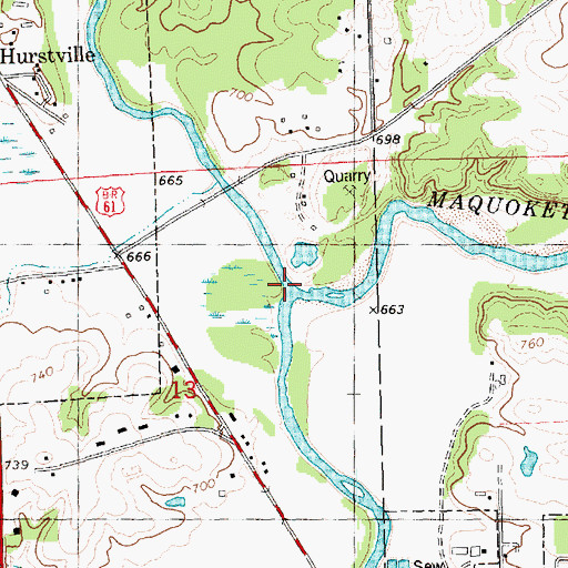 Topographic Map of North Fork Maquoketa River, IA