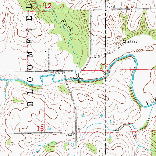 Topographic Map of North Fork Yellow River, IA