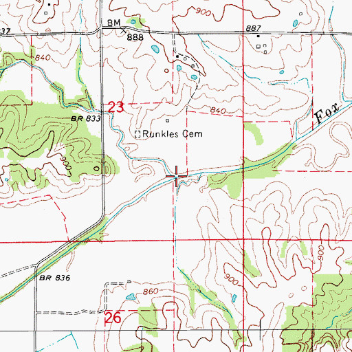 Topographic Map of North Fox Creek, IA