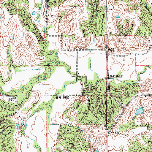 Topographic Map of North Hoosier Creek, IA