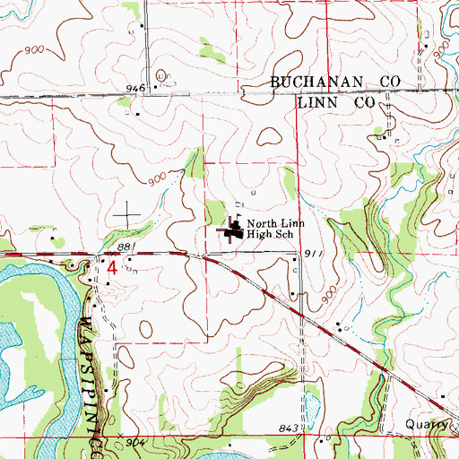Topographic Map of North - Linn High School, IA