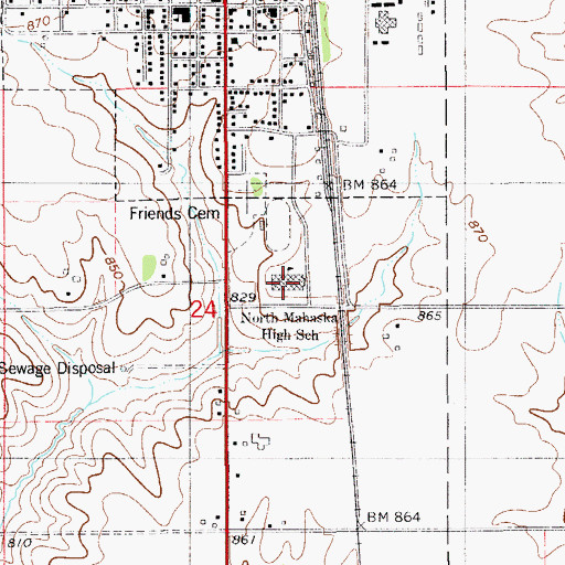 Topographic Map of North Mahaska Junior - Senior High School, IA