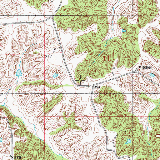 Topographic Map of North Mount Carmel School, IA