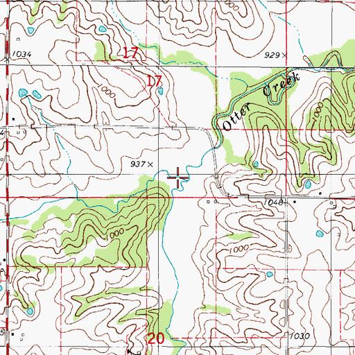 Topographic Map of North Otter Creek, IA