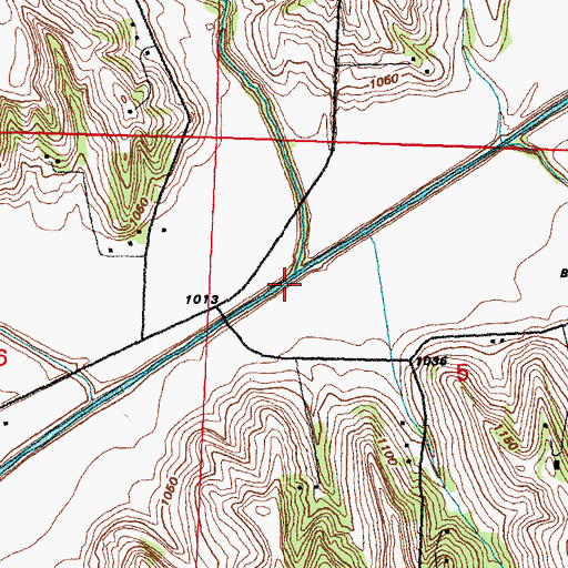 Topographic Map of North Pigeon Creek, IA