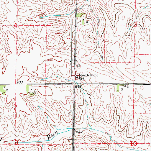 Topographic Map of North Pilot School, IA