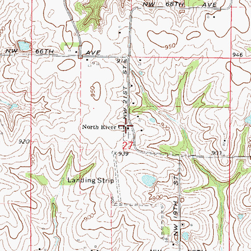Topographic Map of North River Church, IA