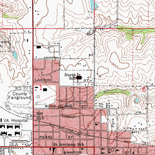 Topographic Map of Northstar Elementary School, IA