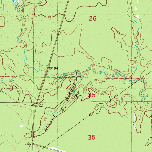 Topographic Map of Athant Branch, AR