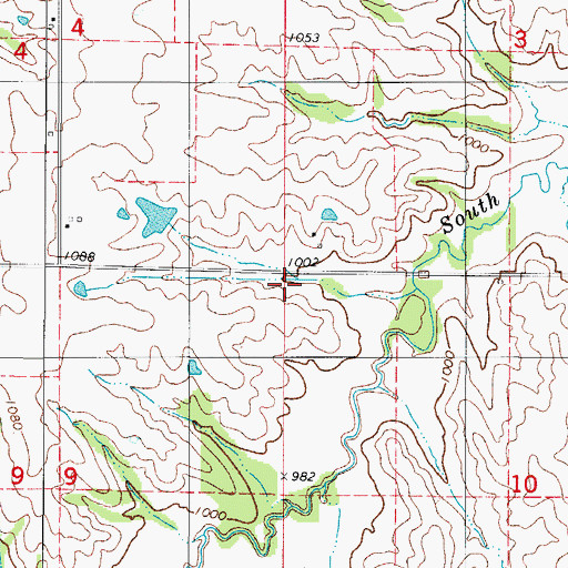 Topographic Map of North Star School, IA