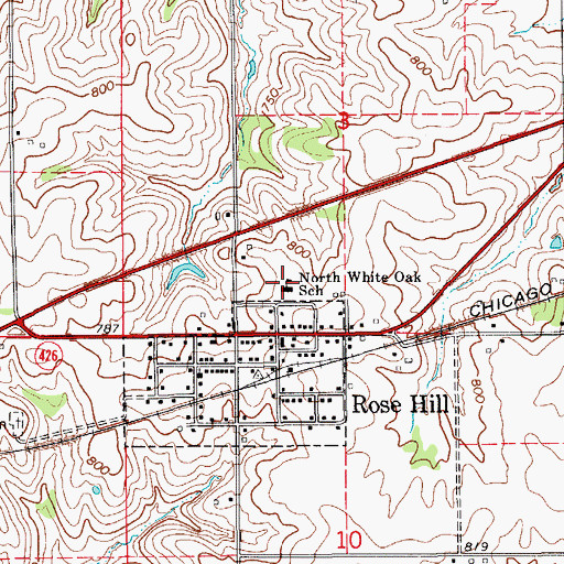 Topographic Map of North White Oak School, IA