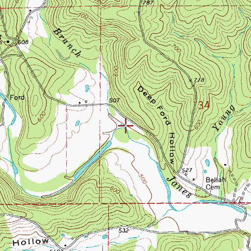 Topographic Map of Athye Branch, AR