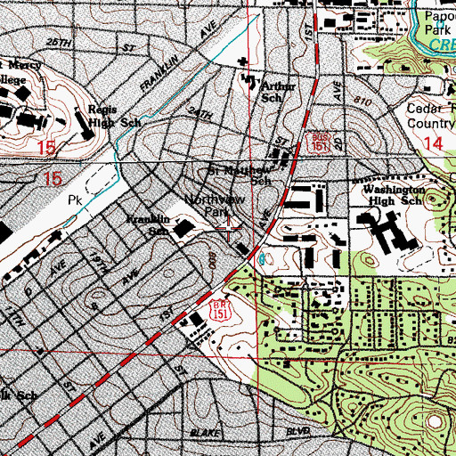 Topographic Map of Northview Park, IA