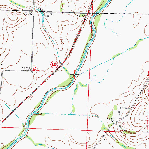 Topographic Map of Norway Creek, IA