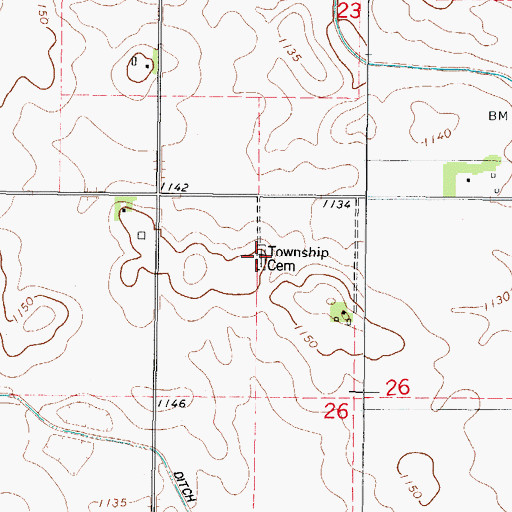 Topographic Map of Norway Township Cemetery, IA
