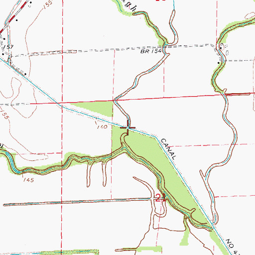 Topographic Map of Atkins Slough, AR