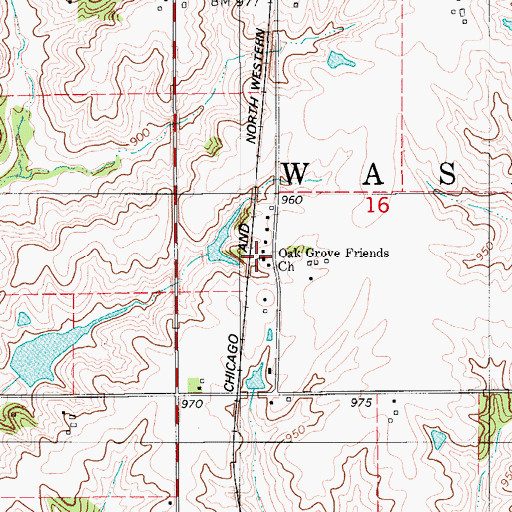 Topographic Map of Oak Grove Friends Church, IA