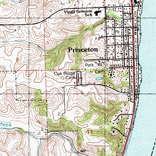 Topographic Map of Oak Ridge Cemetery, IA