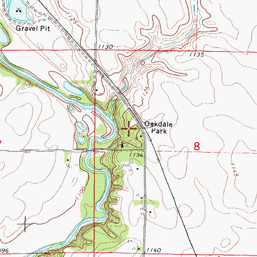 Topographic Map of Oakdale Park, IA
