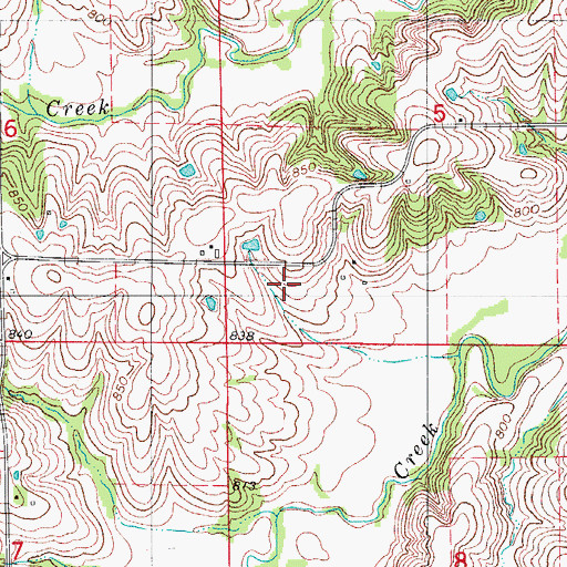 Topographic Map of Oakdale School, IA