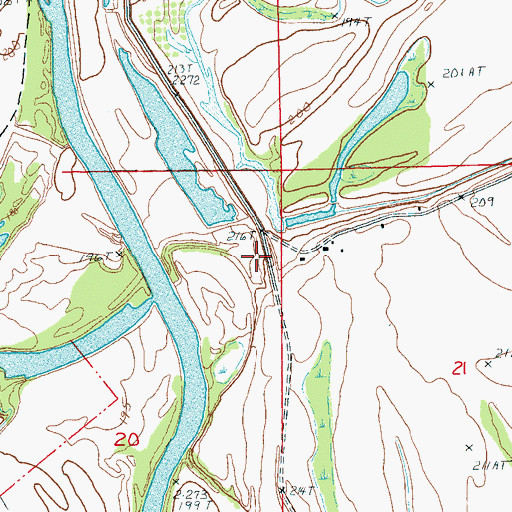Topographic Map of Austelle Bar, AR