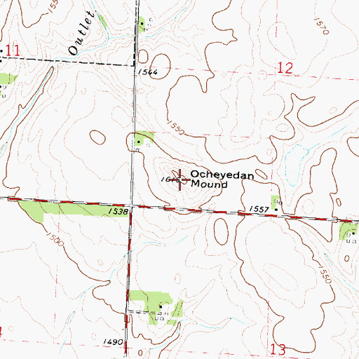 Topographic Map of Ocheyedan Mound, IA