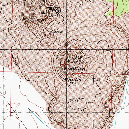 Topographic Map of Findlay Knolls, AZ