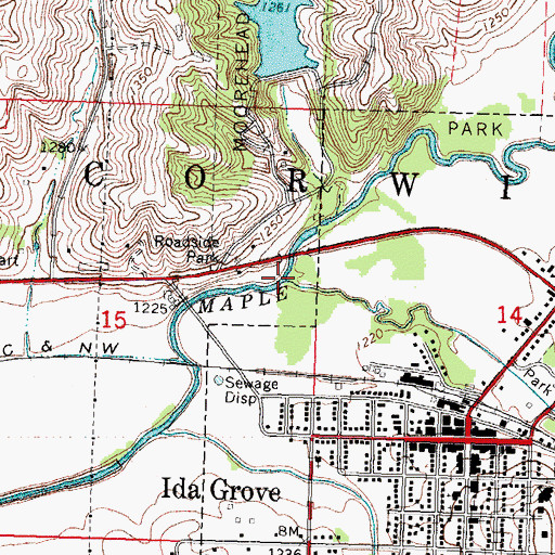 Topographic Map of Odebolt Creek, IA
