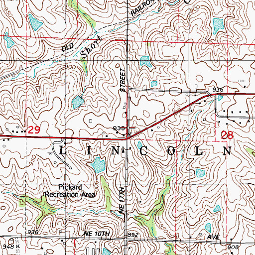 Topographic Map of Ogden School, IA