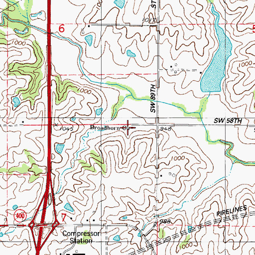 Topographic Map of Broadhorn Church, IA