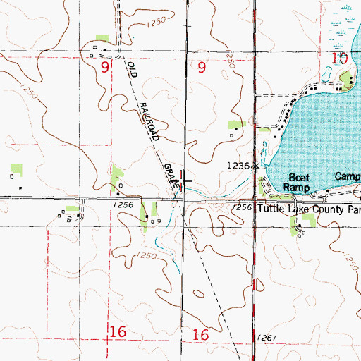 Topographic Map of Okamanpeedam State Park, IA