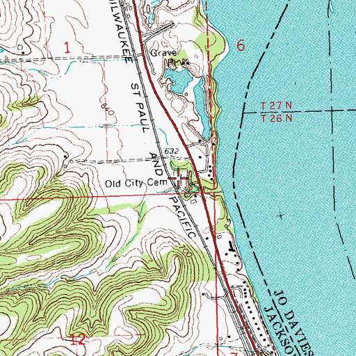 Topographic Map of Old City Cemetery, IA