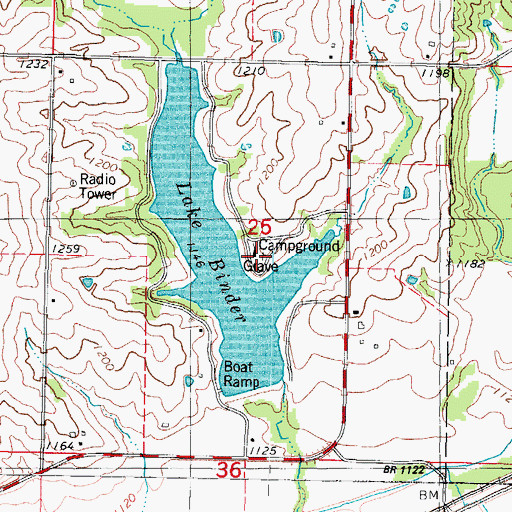 Topographic Map of Old Queen City Cemetery, IA
