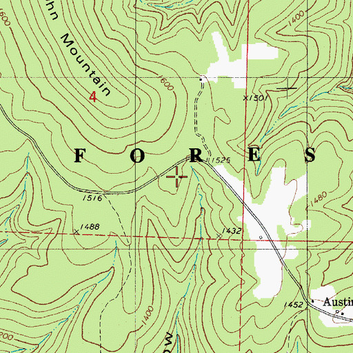 Topographic Map of Austin School, AR