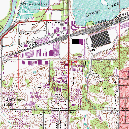 Topographic Map of Open Bible College, IA