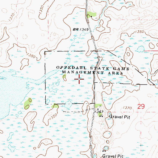 Topographic Map of Oppedahl State Game Management Area, IA