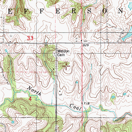 Topographic Map of Opposition School, IA