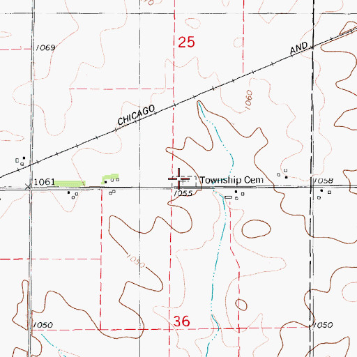 Topographic Map of Oran Township Cemetery, IA