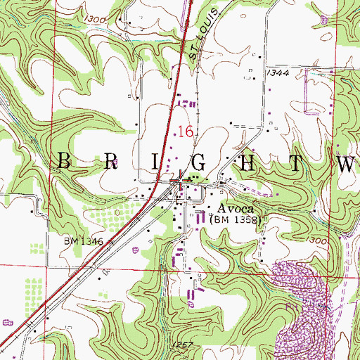 Topographic Map of Avoca, AR